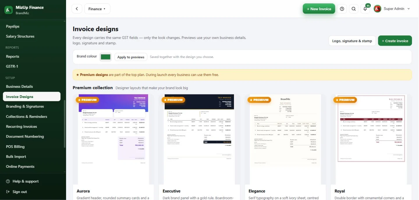 MizUp Finance second product screen